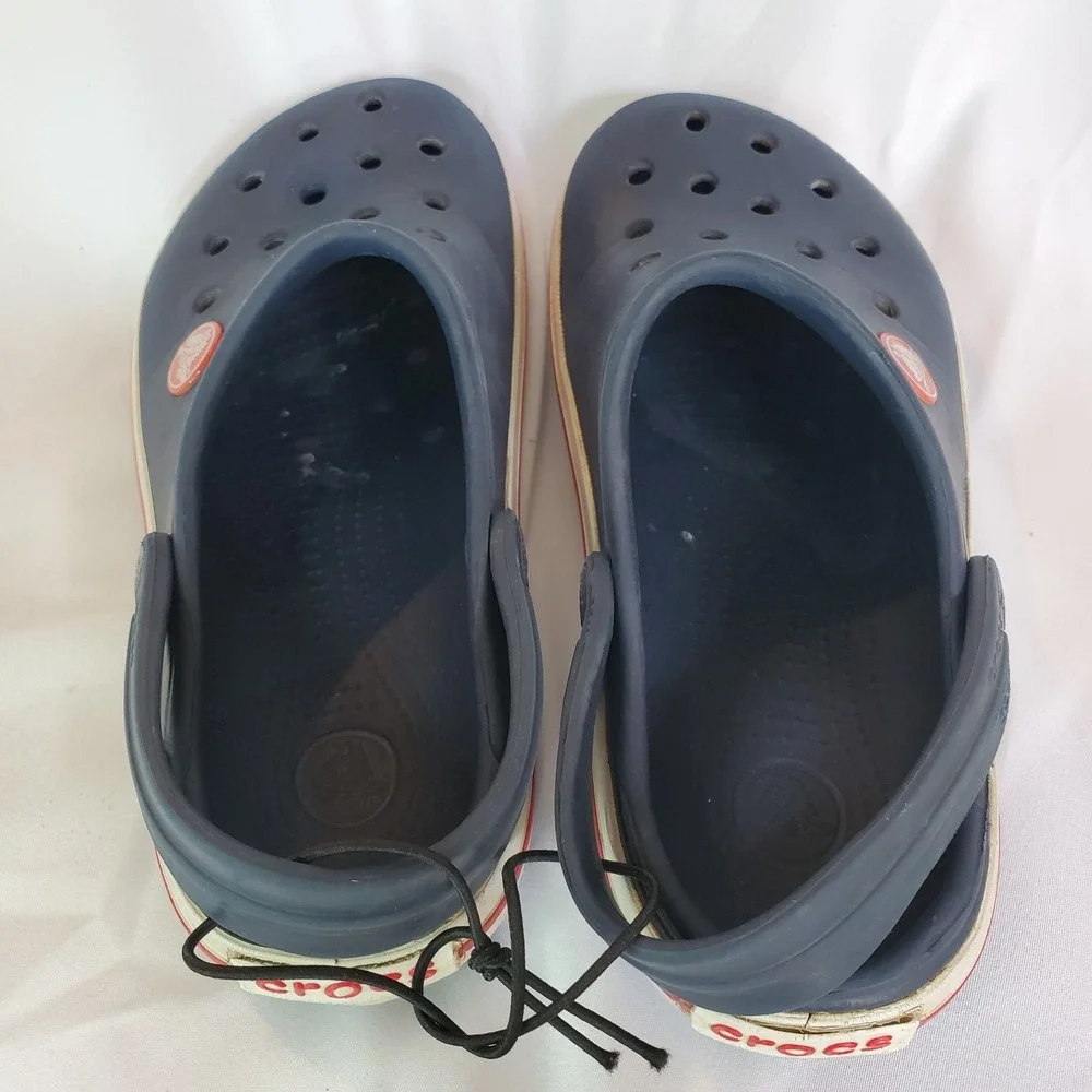 Crocs Crocband Casual Sports Clogs Kids Navy Blue Slip-On Slingback Size C 12/13